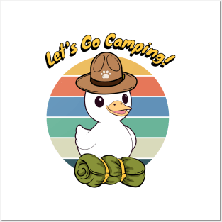 Funny duck Wants to go Camping Posters and Art